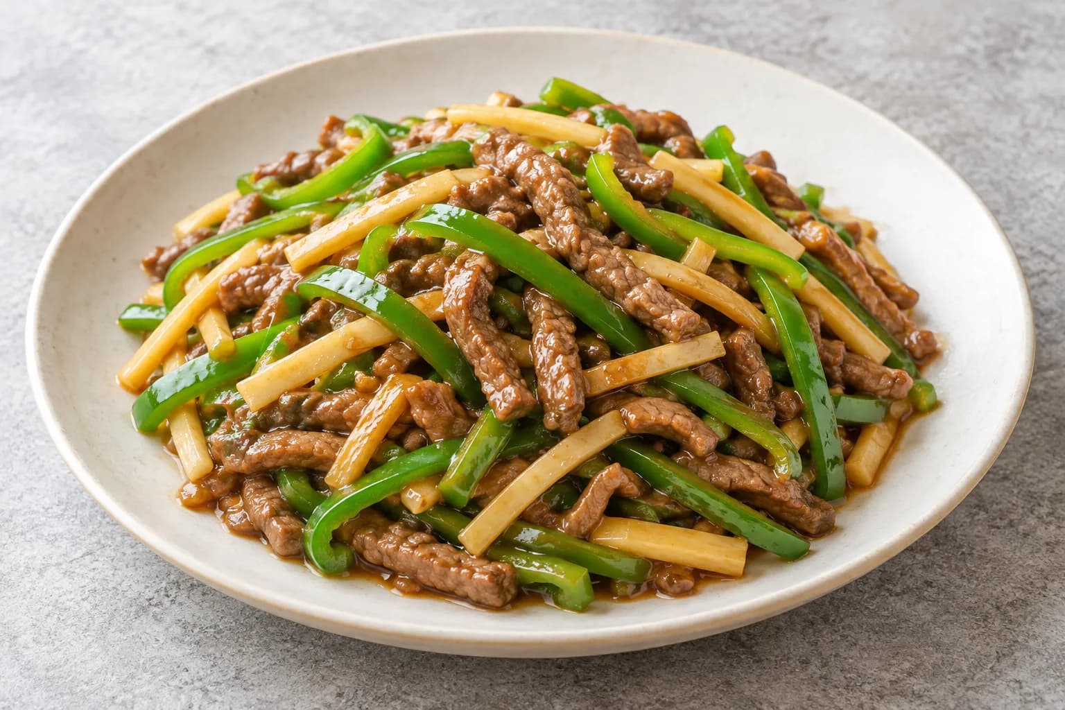 青椒肉絲のたれの盛り付けイメージ