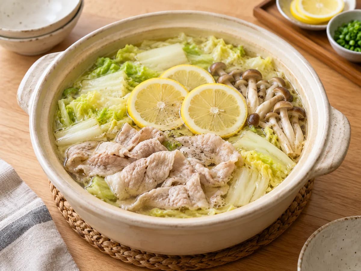 塩レモン鍋スープの盛り付けイメージ
