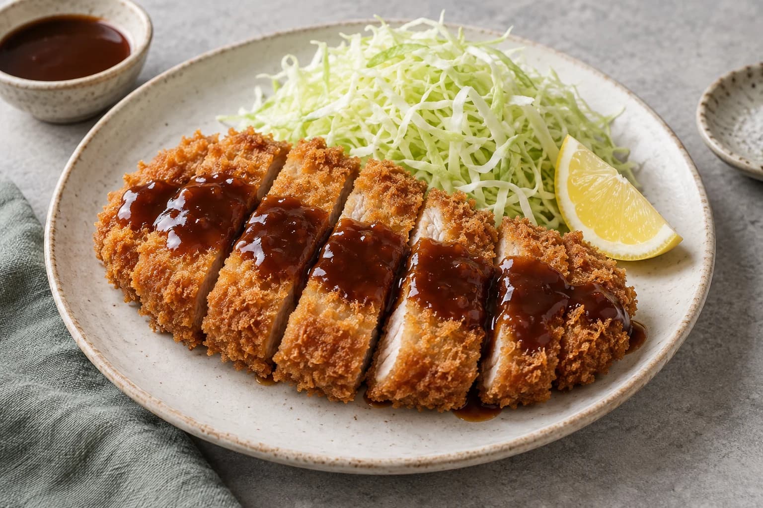 家にある調味料でとんかつソースの盛り付けイメージ