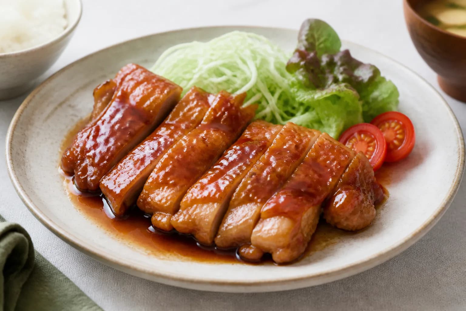 照り焼きのたれ 黄金比の盛り付けイメージ
