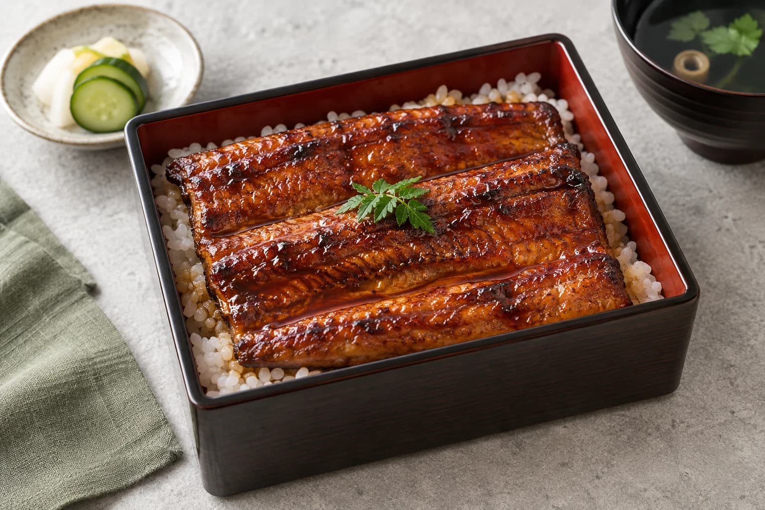 うなぎの蒲焼きのたれの盛り付けイメージ